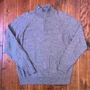 J. Crew Mens Rugged Cotton Half-Zip Sweater Heather Pewter sz XL